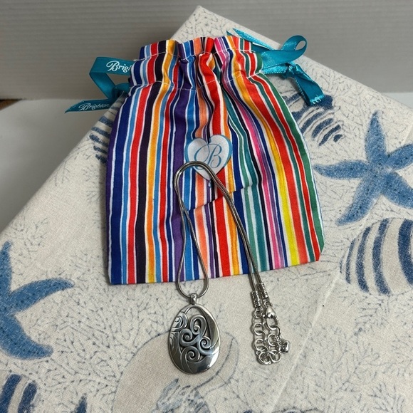 Brighton Mingle Necklace Silver Plated Scrolls 19.5"L JN0900 & Cloth Bag - Picture 9 of 12